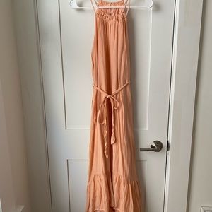 Peachy colored maxi dress